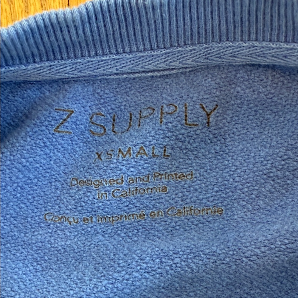 Z SUPPLY Women’s Good Time Sunday Blue Dye Graphic Sweatshirt Size Small - Picture 8 of 9